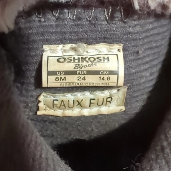 OshKosh B'gosh Girls Siberian Faux Fur Faux Leather Shimmer Pull On Boots 8M - Picture 7 of 9